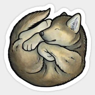 Sleeping wolf cub Sticker